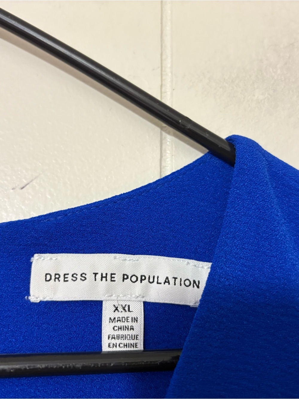 Dress The Population Catalina Fit & Flare Dress Blue V-Neck XXL Cocktail - Picture 6 of 11